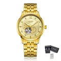 MEGIR Luxury Men Watches Stainless Steel Automatic Mechanical Watch Sapphire Steel Case Business WristWatch Montre Homme 62053-12