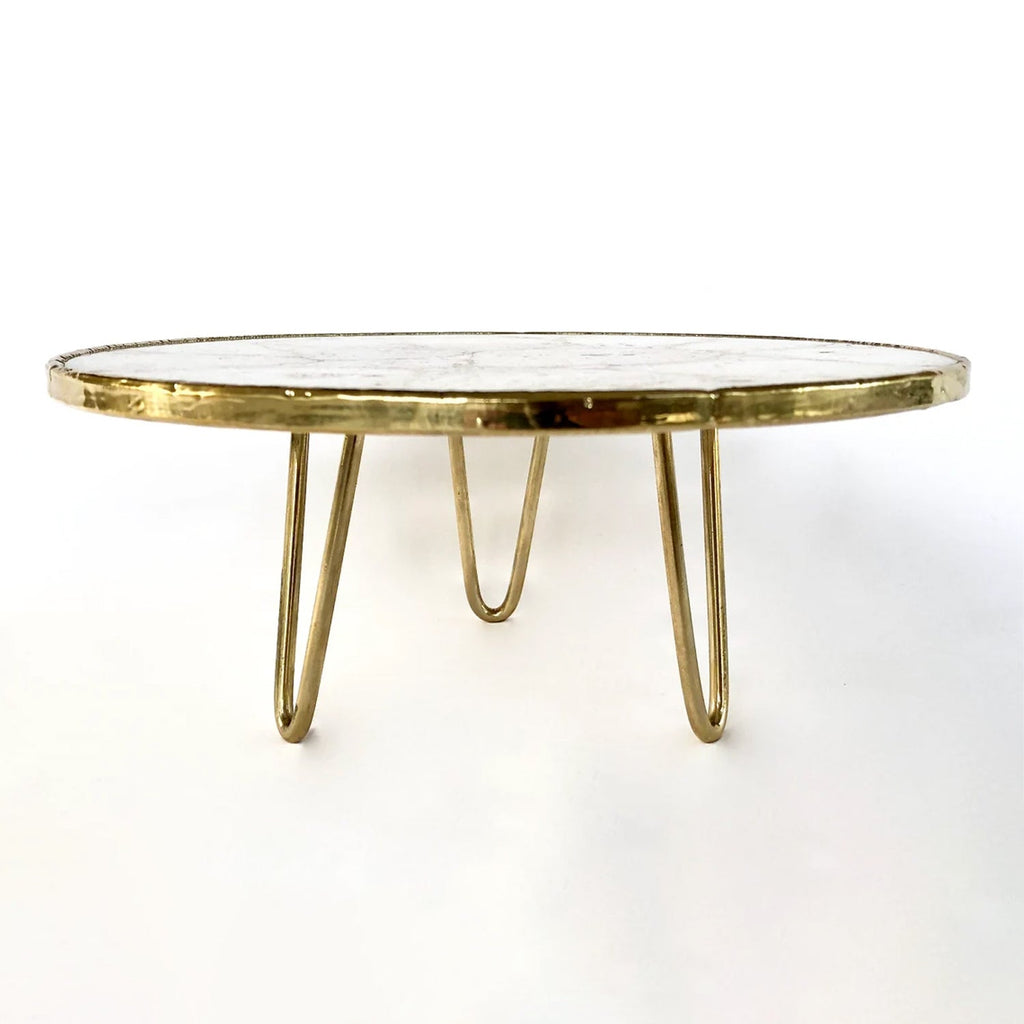 White Crystal Agate Cake Stand/Centrepiece/Display Stand/Tray 10" Round-3